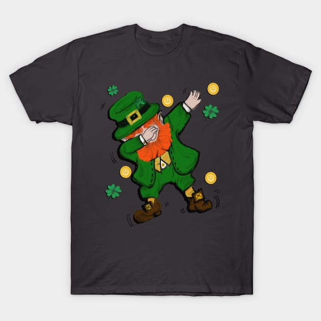 Dabbing Leprechaun St Patricks Day Funny Shamrocks & Coins Shirt and Gifts T-Shirt by tamdevo1